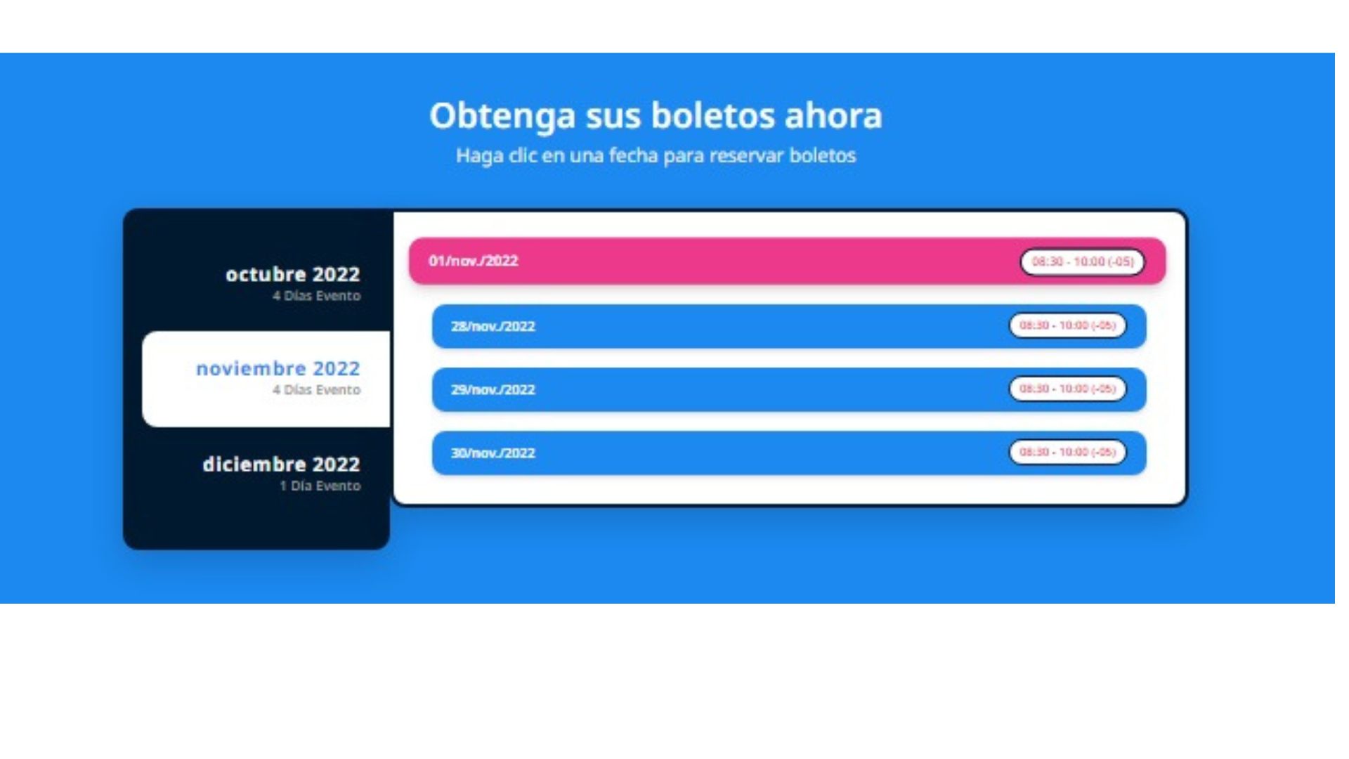 Monthly Repetitive Schedules View