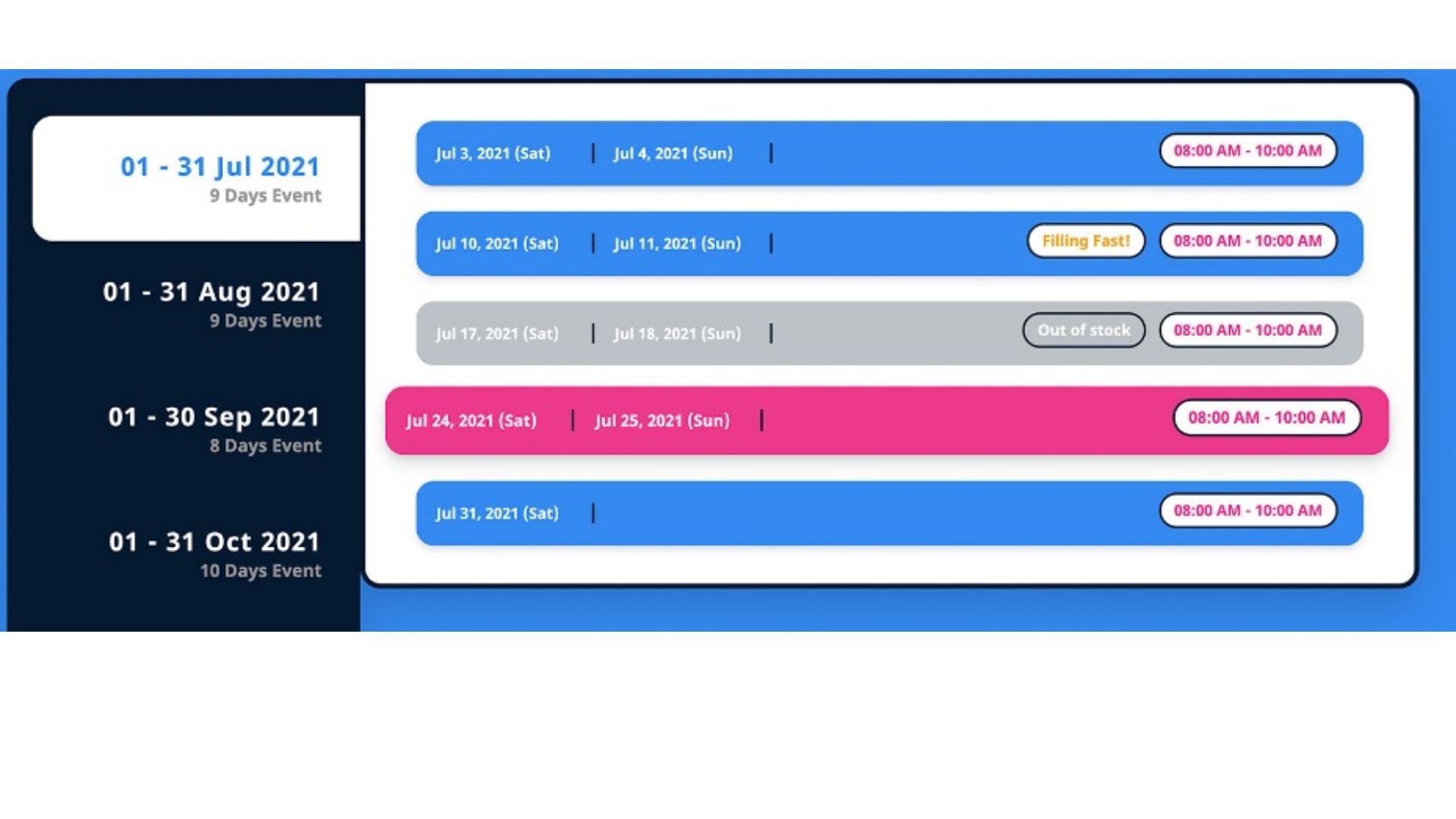 Live Timeslots Availability Check